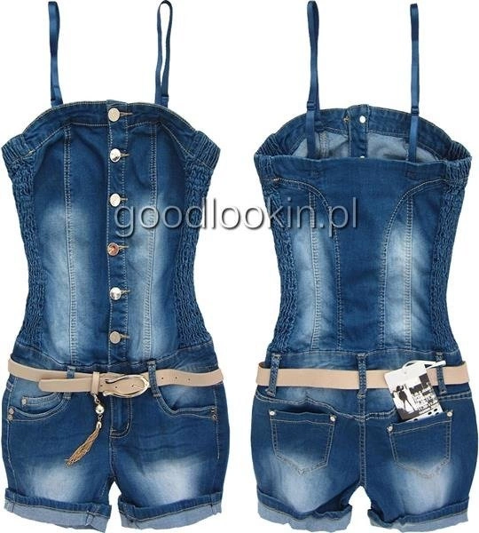 GRANATOWY KOMBINEZON JEANS'OWY C-IN-C (A147-2)