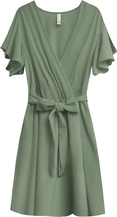 SUKIENKA Z KOPERTOWYM DEKOLTEM KHAKI (346ART)