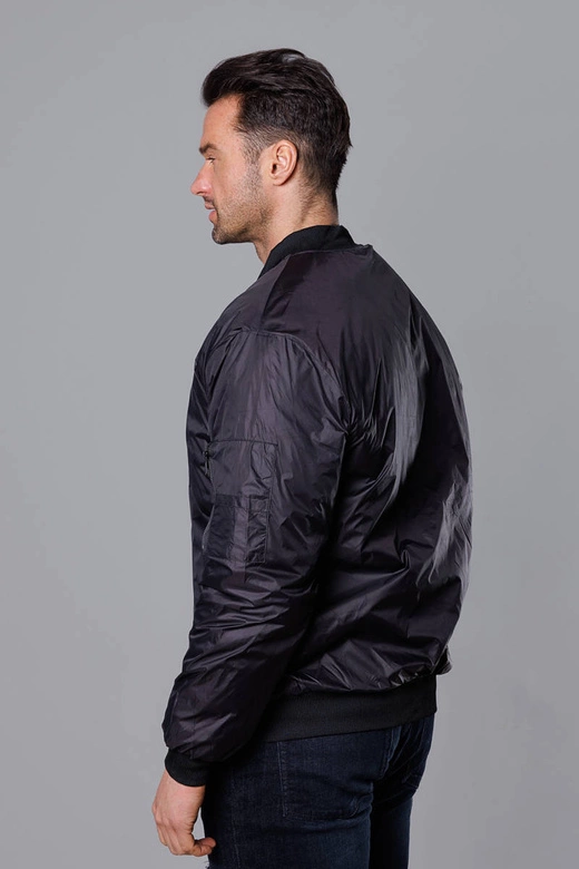 Męska kurtka bomberka z pikowaną podszewką czarna (AK95-1)