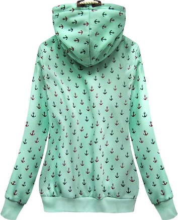 NIEROZPINANA BLUZA W KOTWICE MIĘTOWA (1922)