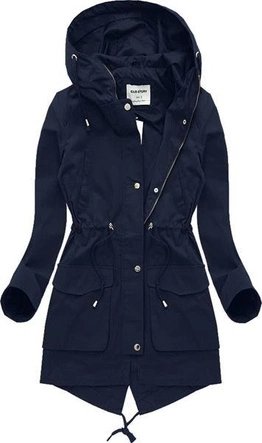 GRANATOWA PARKA OVERSIZE Z KAPTUREM (1450B)