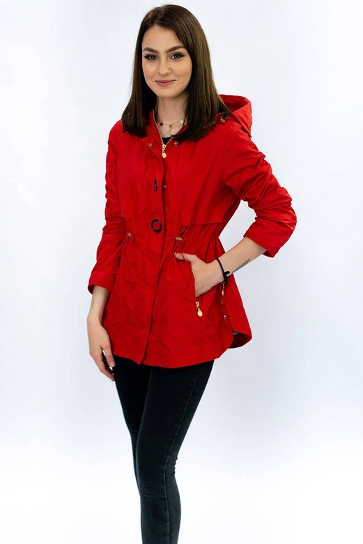 Krótka kurtka typu parka czerwona (p01)