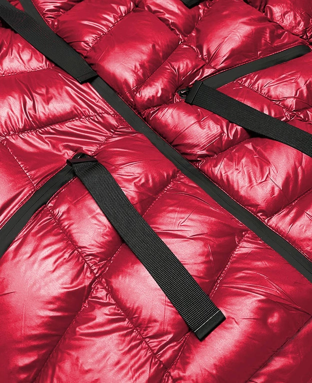 Krótka kurtka zimowa damska czerwona (23066-(270)(1))