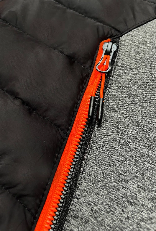 Sportowa kurtka męska z odblaskowymi zamkami czarny-grafit (8M908-392)