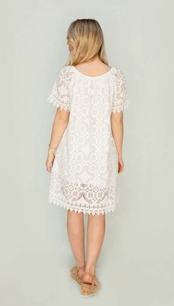 BAWEŁNIANA KORONKOWA SUKIENKA BIAŁA (357ART)