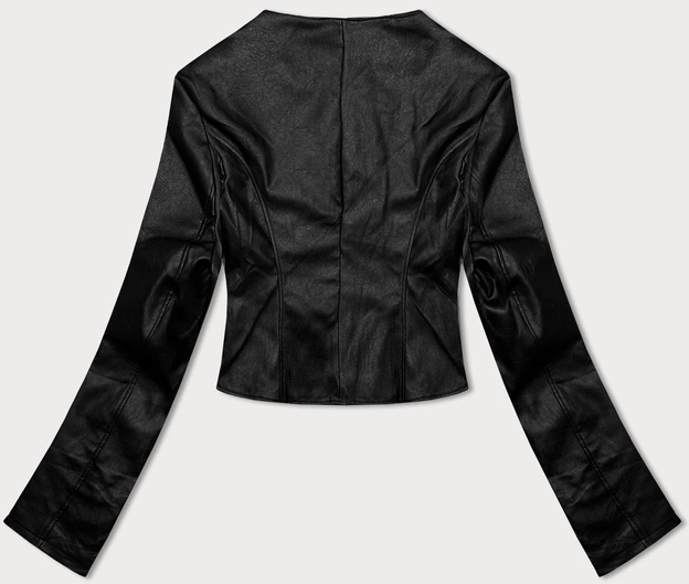 Krótka kurtka ze skóry ekologicznej J Style czarna (11Z8110)