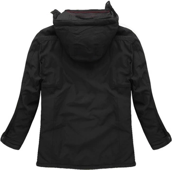 MĘSKA KURTKA ZIMOWA Z KAPTUREM CZARNA (M830)