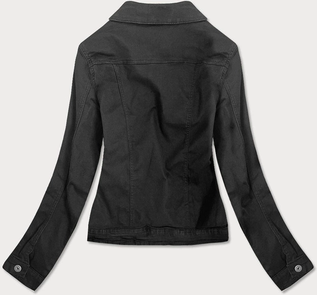 Taliowana jeansowa kurtka damska czarna (f2331)