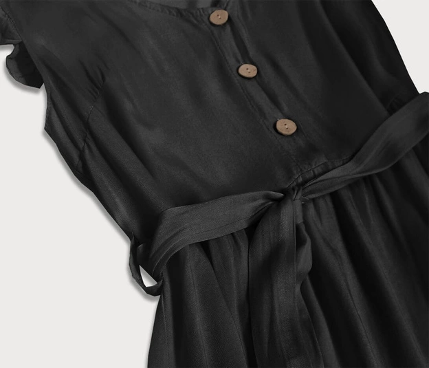 SUKIENKA MIDI Z GUZIKAMI CZARNA (395ART)