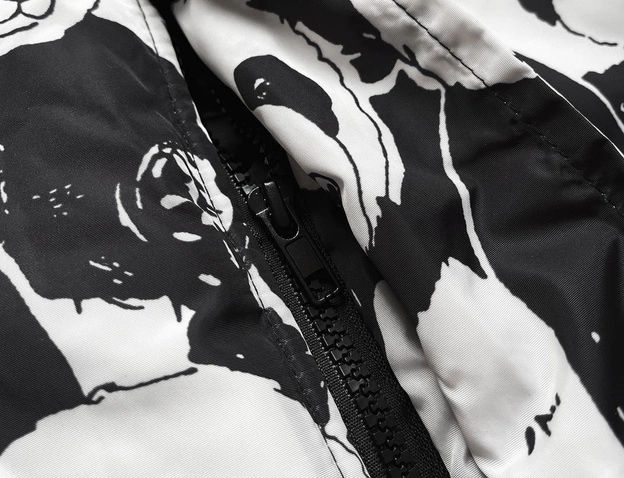 KURTKA ZIMOWA DAMSKA OVERSIZE PANDA BIAŁO-CZARNA (731ART)