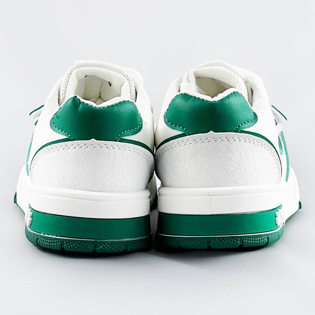 Damskie adidasy dwukolorowe biało-zielone (ad-585)