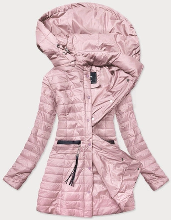 LEKKA DAMSKA KURTKA Z KAPTUREM RÓŻOWA (5272)