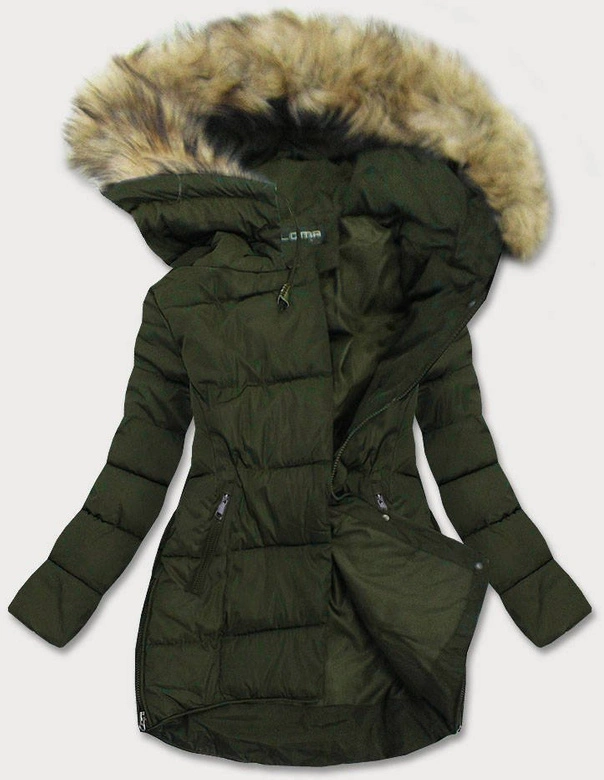 PIKOWANA KURTKA Z KAPTUREM KHAKI (859)
