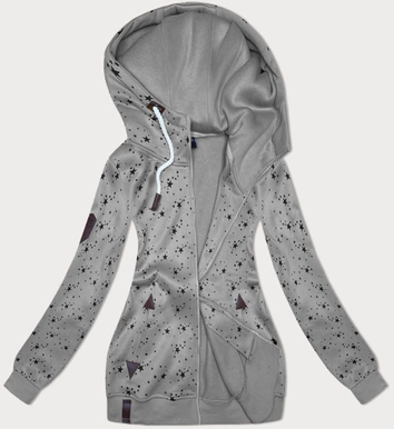 Rozpinana damska bluza w gwiazdki szara (2313)