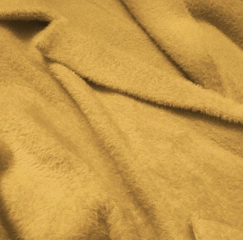 WEŁNIANA NARZUTKA ALPAKA MUSZTARDOWA (7102#)