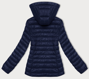 Pikowana kurtka damska z kapturem J Style granatowa (16M9102-215)