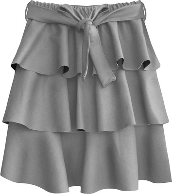 SPÓDNICA Z EKOSKÓRY MINI SZARA (510ART)