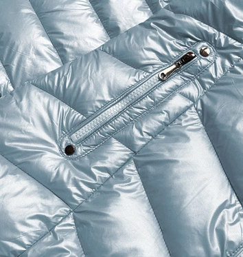 KURTKA ZIMOWA DAMSKA W KRATKĘ NIEBIESKA (16M9053-243)