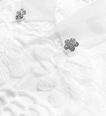 Elegancka bluzka z kołnierzykiem ecru (8521/2)