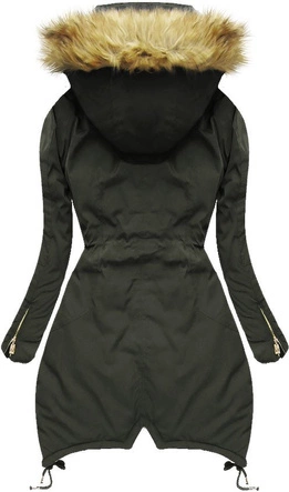 PIKOWANA KURTKA Z KAPTUREM KHAKI (7206W)