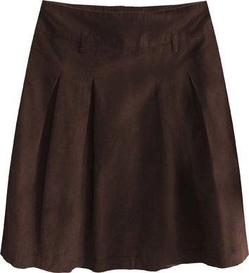 BAWEŁNIANA SZTRUKSOWA SPÓDNICA CIEMNOBRĄZOWA (2226)