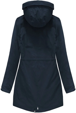 DWUSTRONNA KURTKA Z KAPTUREM GRANATOWA (W0230)