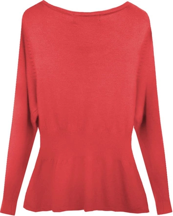 SWETER Z ŻABOTEM CZERWONY (1527)