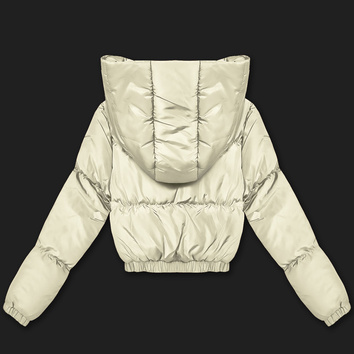 Krótka kurtka zimowa puffer J Style ecru mat (5M3360-254)