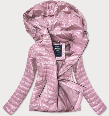 Pikowana kurtka damska brudny róż (6384)