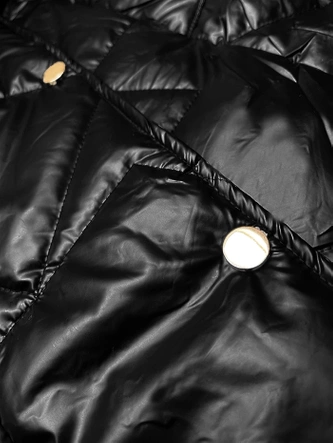 Pikowana kurtka z paskiem S'West czarna (B8249-B8318-1)