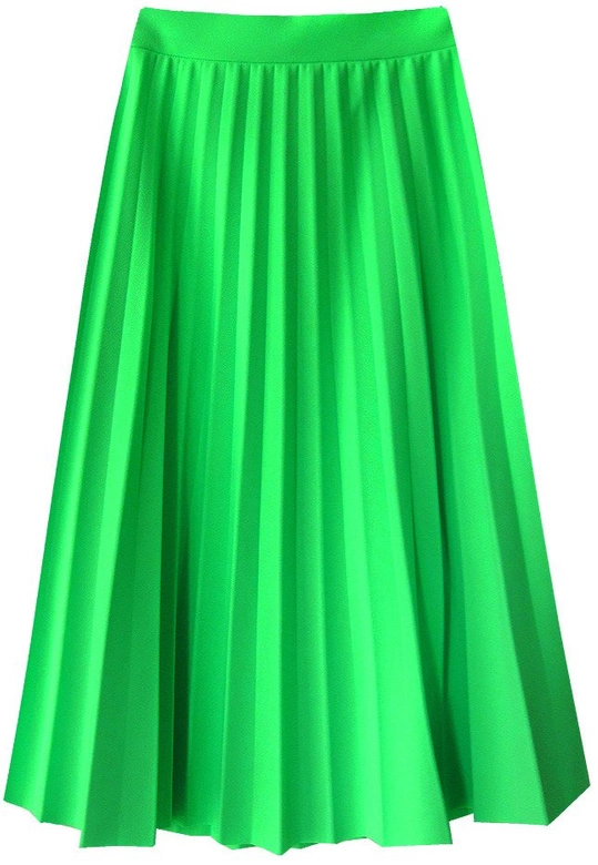 PLISOWANA SPÓDNICA MIDI NEONOWA ZIELONA 2 (213ART)