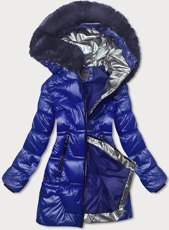 METALICZNA KURTKA ZIMOWA DAMSKA GRANATOWA (B9731-3)