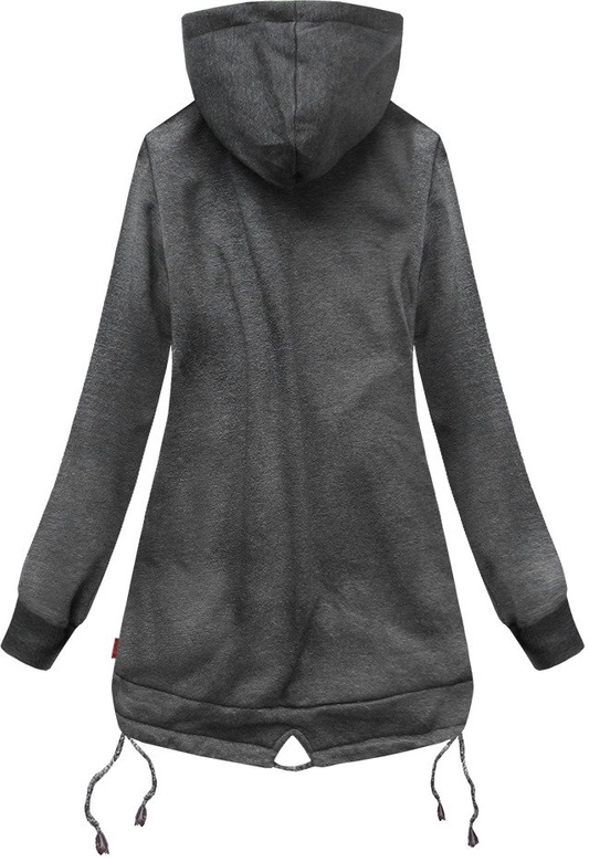 DŁUGA BLUZA W PASKI GRAFITOWA 2 (D246)