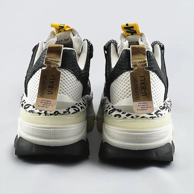 Damskie sneakersy panterka czarne (bx1827-sp)