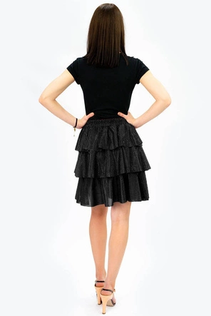 Błyszcząca spódnica mini czarna (508art)