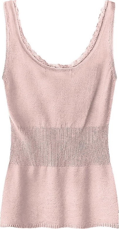 SWETERKOWA BLUZKA NA RAMIĄCZKACH PUDROWY RÓŻ (1515)