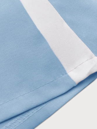 Luźne spodnie damskie z lampasami niebieskie (764ART)