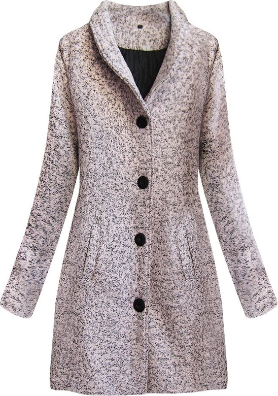 KRÓTKI PŁASZCZ ZE STÓJKĄ RÓŻOWY (536ART)