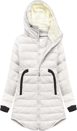 KURTKA Z KAPTUREM I KIESZENIAMI BIAŁA (6002B)