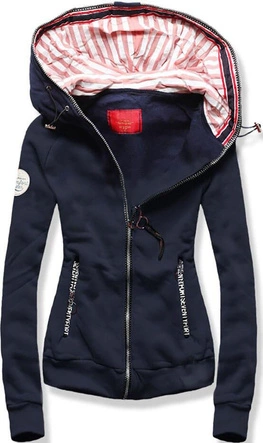 BLUZA Z KAPTUREM GRANATOWA (525A)