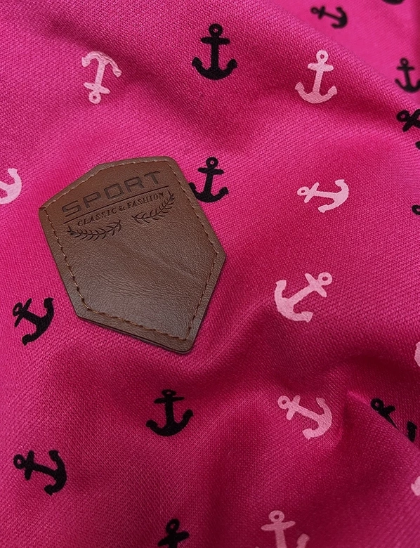 Gruba bluza w kotwice ze skośnym zamkiem różowa (2308)