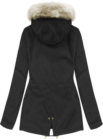 DAMSKA KURTKA ZIMOWA TYPU PARKA CZARNA (B2648)