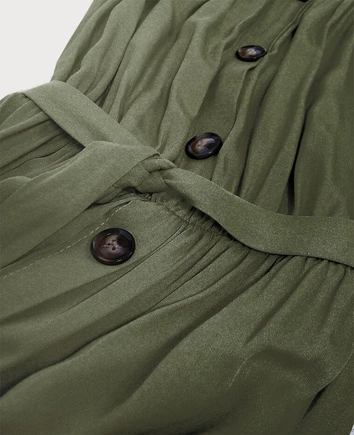 SUKIENKA MIDI Z GUZIKAMI KHAKI (398ART)