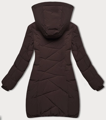 Zimowa kurtka damska ze ściągaczem  LHD brązowa (LHD-24580)