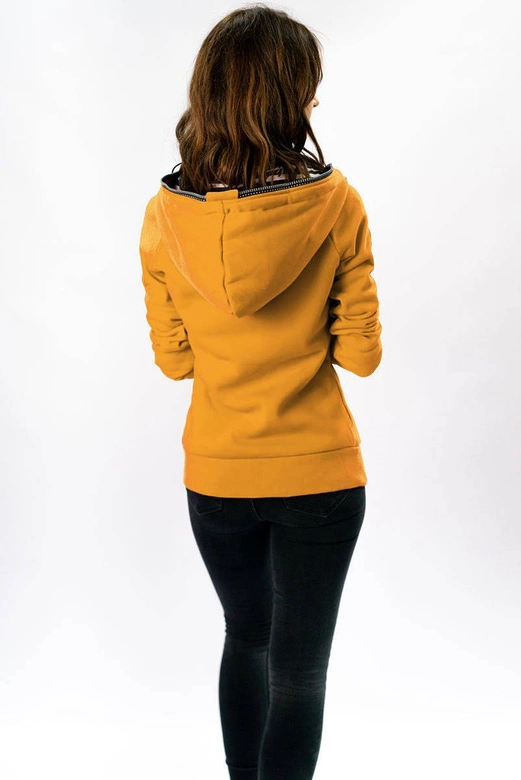 BLUZA Z KAPTUREM ŻÓŁTA (X525X)