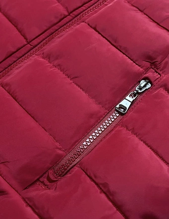 DWUSTRONNA KURTKA DAMSKA PRZEJŚCIOWA CZERWONA (8904-B)