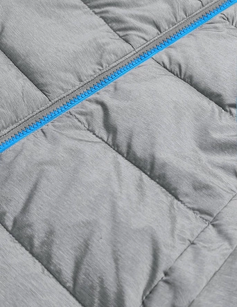 Kamizelka damska z dzianinowym kapturem szaro-niebieska (DW-21604)