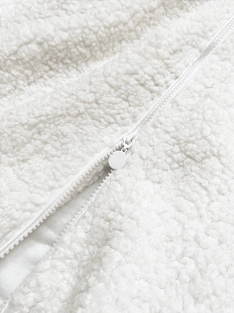 Kurtka damska z kapturem baranek biała (h-1030-82)