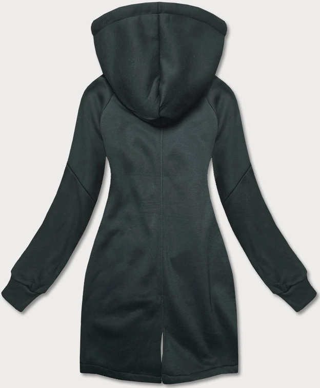 Bluza damska z łączonych materiałów ciemny zielony (amg-28)