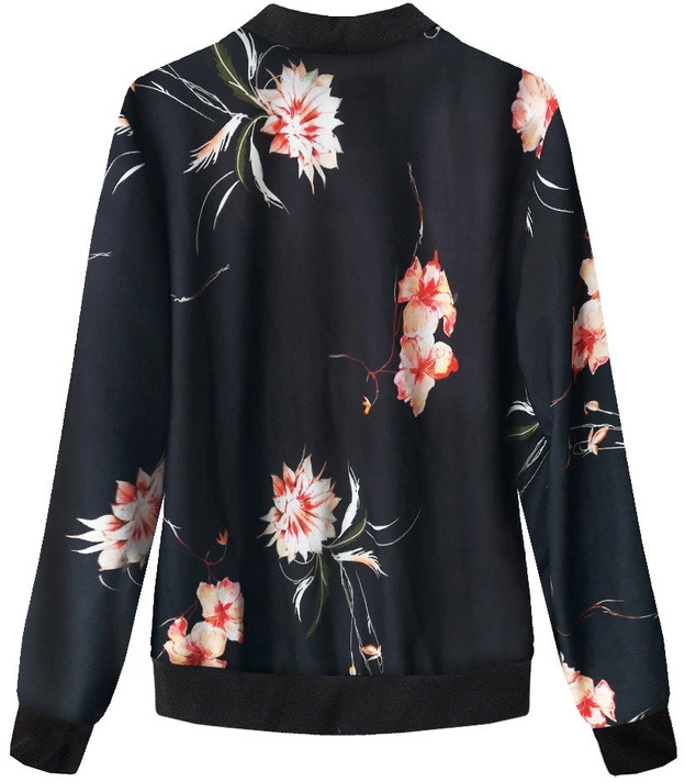 CIENKA BLUZA TYPU BOMBER CZARNA (261/5ART)